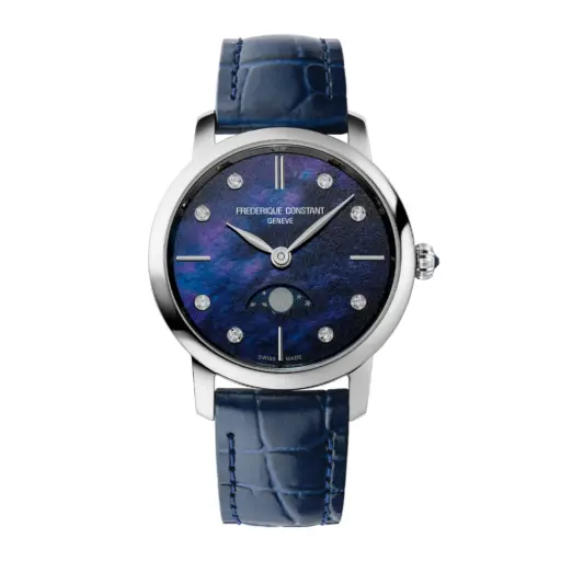 [FC-206MPND1S6] Frederique Constant Slimline Ladies Moonphase FC-206MPND1S6